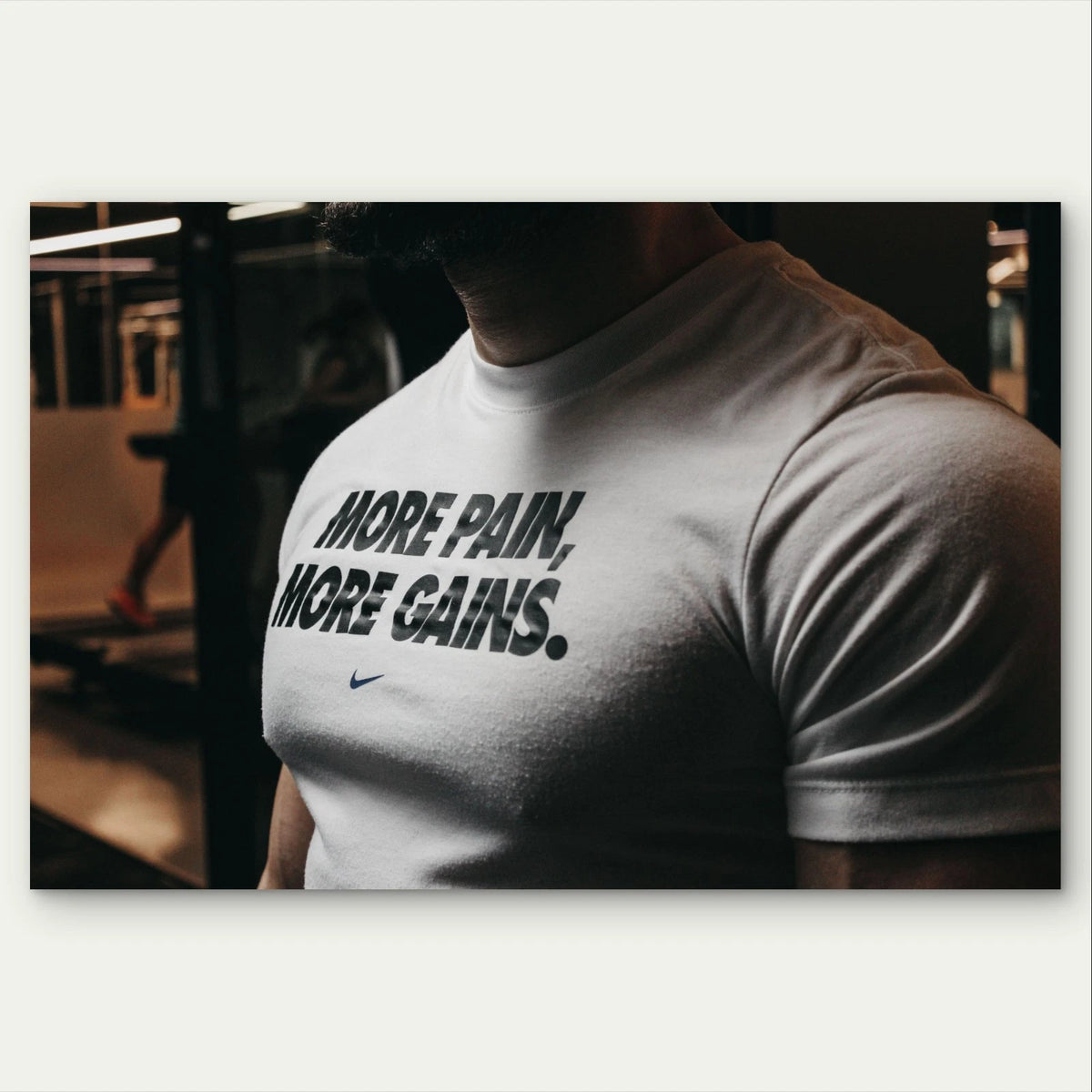 Inspirational Fitness Quote On Shirt 5mm Plastic 5mm Plastic Poster Ready to Hang 90x60cm