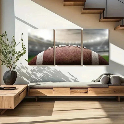 3pcs Sport Art Rugby American Football Wall Art Set Canvas Framed 60x90cm - High Quality Print 100% Australian Made Wall Canvas Ready to Hang