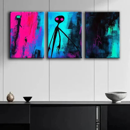 3pcs Modern Abstract Dark Colorful Perfect Wall Art Set Canvas Unframed - High Quality Print 100% Australian Made Wall Canvas