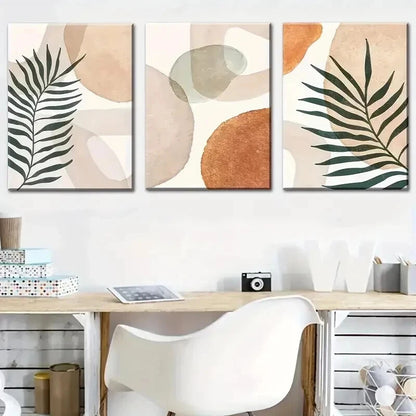3pcs Geometric Line Decor in a Bohemian Style Wall Art Set Canvas Framed 50x70cm - High Quality Print 100% Australian Made Wall Canvas Ready to Hang - Bella Home Decor