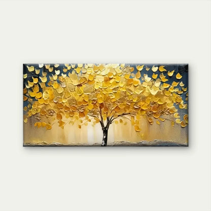 Tree Yellow Leaves Wall Art Canvas Office Home Room Framed 120x60cm