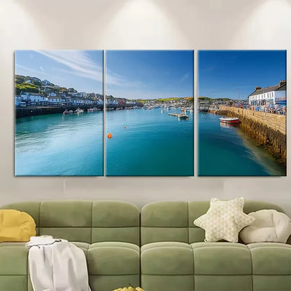 3pcs Looe Cornwall Travel Metal Print Ready to Hang Art