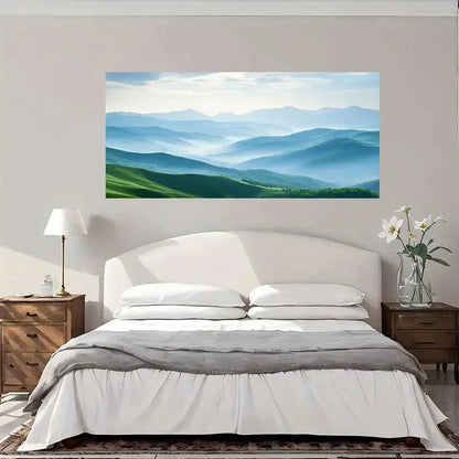 Nature Mountain Mist Wall Art Canvas Office Home Room Framed 120x60cm