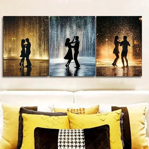 3pcs Walk in the rain Wall Art Set Canvas Unframed - High Quality Print 100% Australian Made Wall Canvas