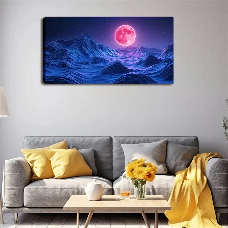 Fantasy Alien Landscape Wall Art Canvas Office Home Room Framed 120x60cm - Bella Home Decor