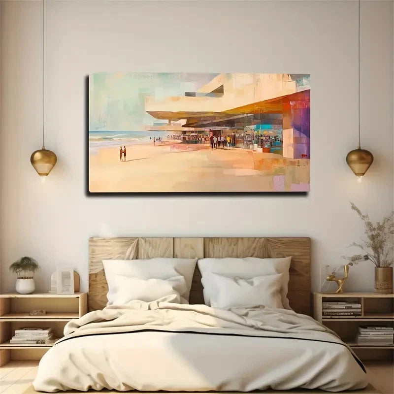 Colorful Tents And Umbrella Wall Art Canvas Office Home Room Framed 120x60cm