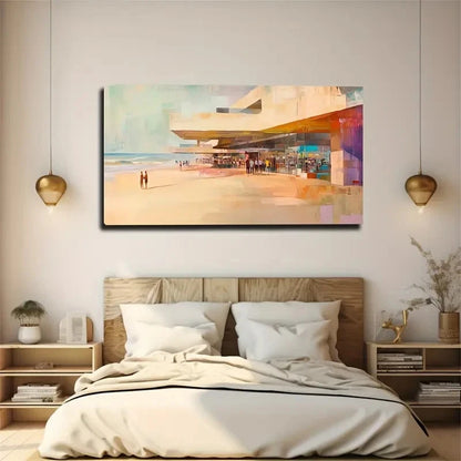 Colorful Tents And Umbrella Wall Art Canvas Office Home Room Framed 120x60cm