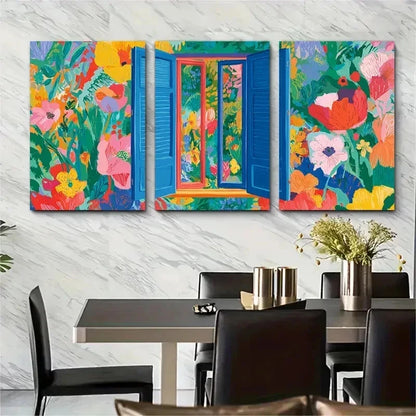 3pcs Colorful Matisse Inspired Nature Perfect Wall Art Set Canvas Framed 50x70cm - High Quality Print 100% Australian Made Wall Canvas Ready to Hang - Bella Home Decor