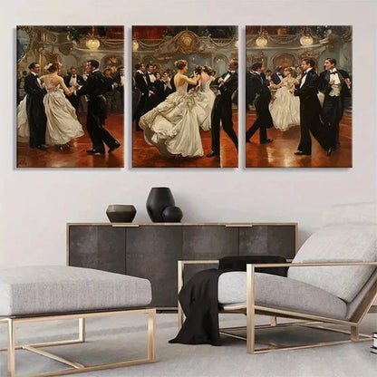 3pcs Elegant Ballroom Dance Couples Wall Art Canvas Unframed - High Quality Print 100% Australian Made Wall Canvas