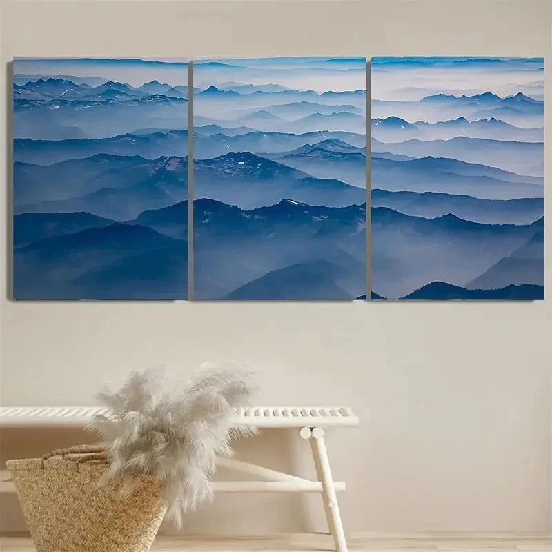 3pcs Mount BakerSnoqualmie National Forest Wall Art Set Canvas Framed 50x70cm - High Quality Print 100% Australian Made Wall Canvas Ready to Hang - Bella Home Decor