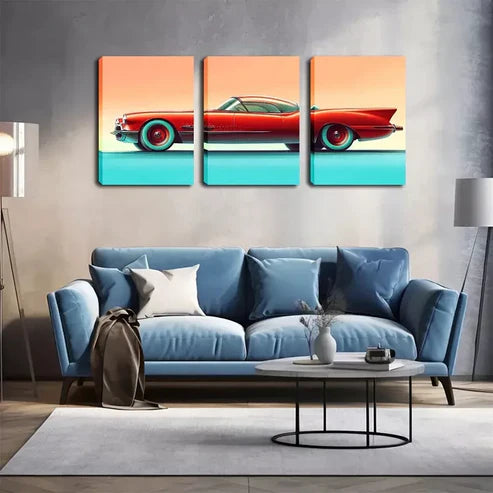 3pcs Incredible Car, Attractive Artwork Wall Art Canvas Unframed - High Quality Print 100% Australian Made Wall Canvas
