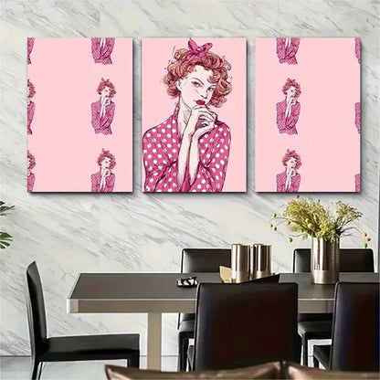 3pcs Retro Fashion Aesthetic Decor Wall Art Canvas Unframed - High Quality Print 100% Australian Made Wall Canvas
