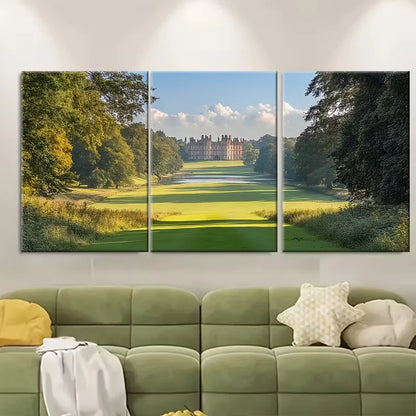 3pcs Castle Howard Blue Skies Greenery Metal Print Ready to Hang Art - Bella Home Decor