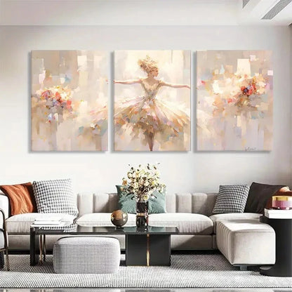 3pcs Abstract Ballet Dancer Elegant Perfect Wall Art Set Canvas Framed 40x60cm - High Quality Print 100% Australian Made Wall Canvas Ready to Hang