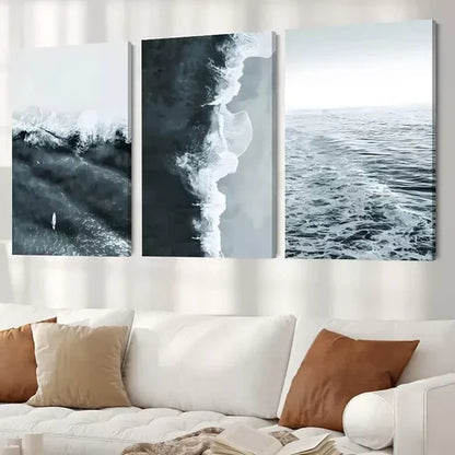3pcs Ocean Waves View Wall Art Canvas Unframed - High Quality Print 100% Australian Made Wall Canvas