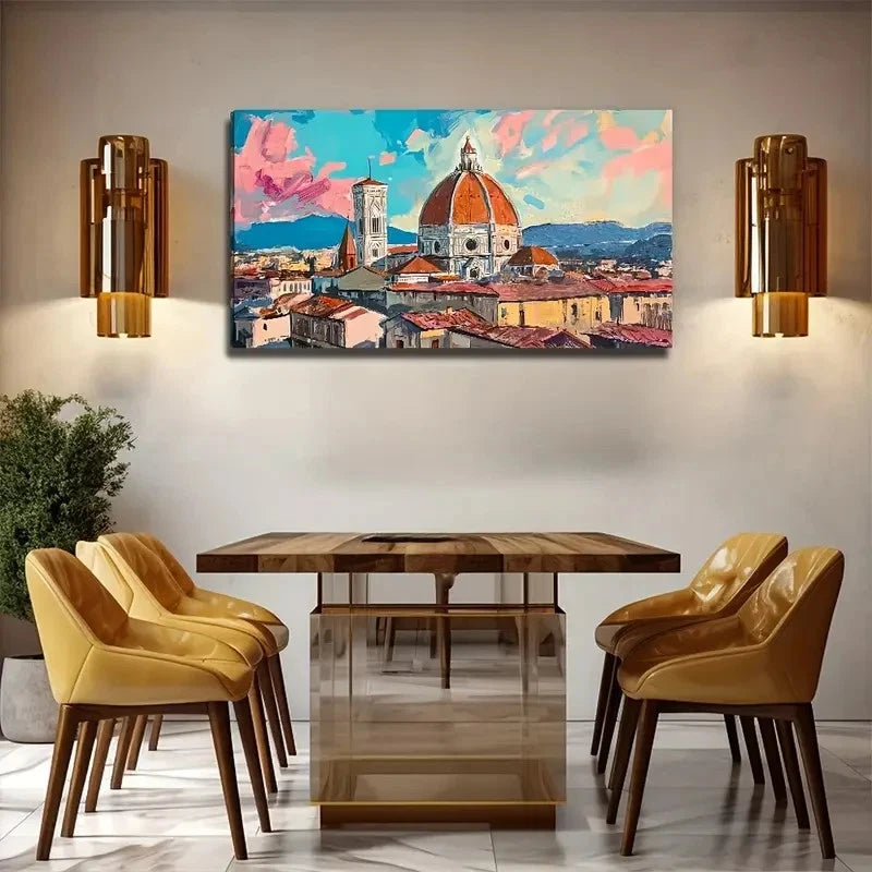 Striking Building Wall Art Canvas Office Home Room Framed 120x60cm