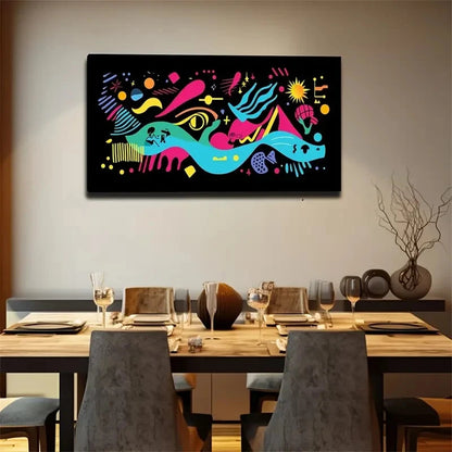 Bohemian Modern Abstract Land Wall Art Canvas Office Home Room Framed 120x60cm