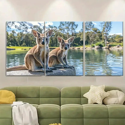 3pcs Australia Travel Hunter Valley Zoo Metal Print Ready to Hang Art
