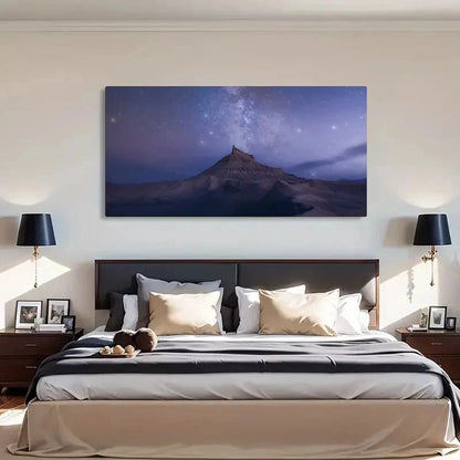 Milky Way Over Badlands Wall Art Canvas Office Home Room Framed 120x60cm