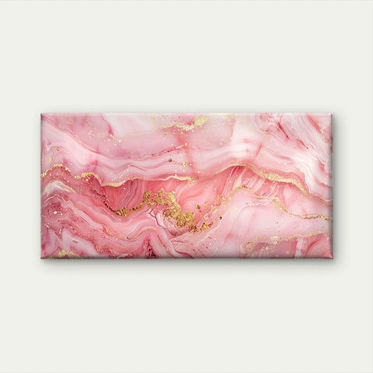 Rose Quartz Gold Abstract Wall Art Canvas Office Home Room Framed 120x60cm