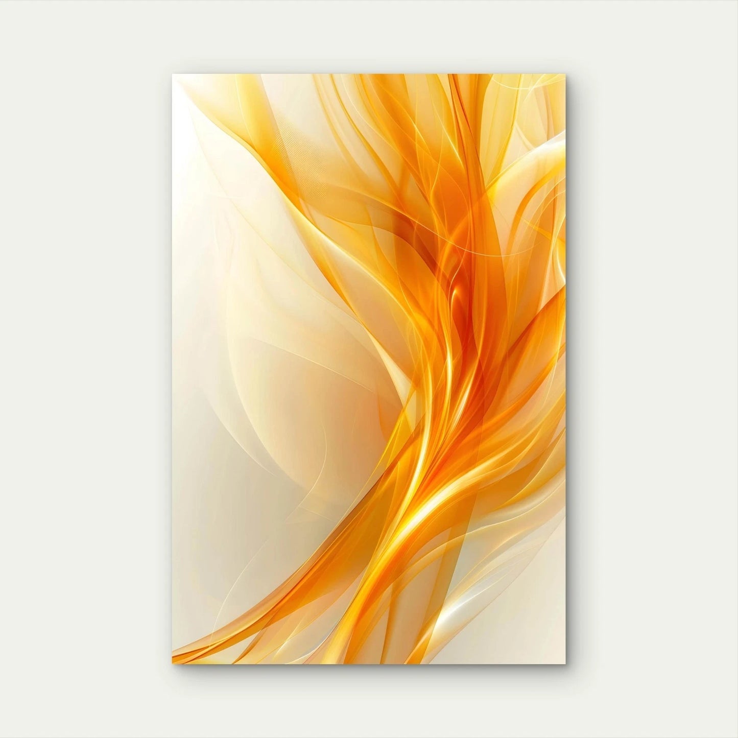 Abstract Golden Flow Swirl Dynamic Lines 40x60cm Metal Print Ready to Hang