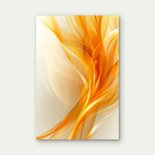 Abstract Golden Flow Swirl Dynamic Lines 40x60cm Metal Print Ready to Hang