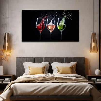 Show Three Colors Of Liquid Wall Art Canvas Office Home Room Framed 120x60cm