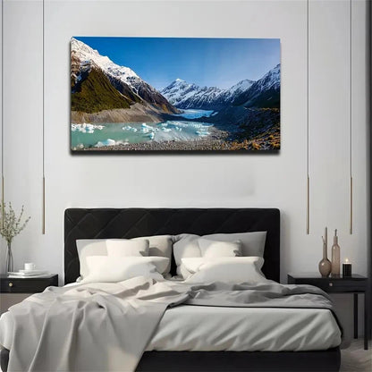 Mountain After Glacier Wall Art Canvas Office Home Room Framed 120x60cm
