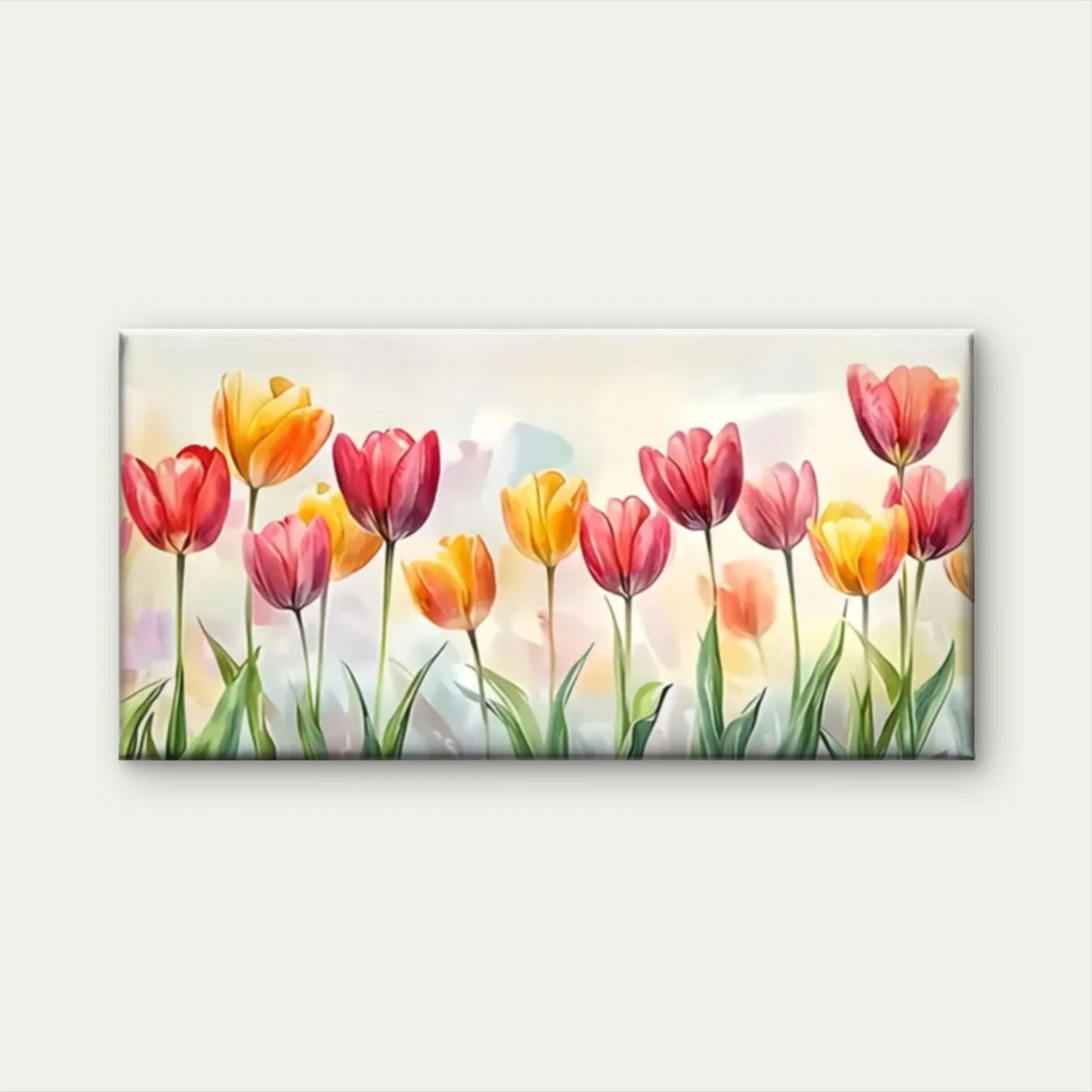 Tulip Field Flowers Wall Art Canvas Office Home Room Framed 120x60cm