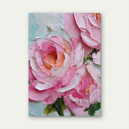 Pastel Pink Floral Painting Metal Print Ready to Hang