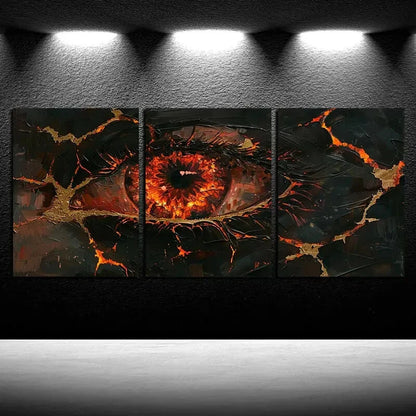 3pcs Abstract Modern Decorative Eye Metal Print Ready to Hang Art - Bella Home Decor