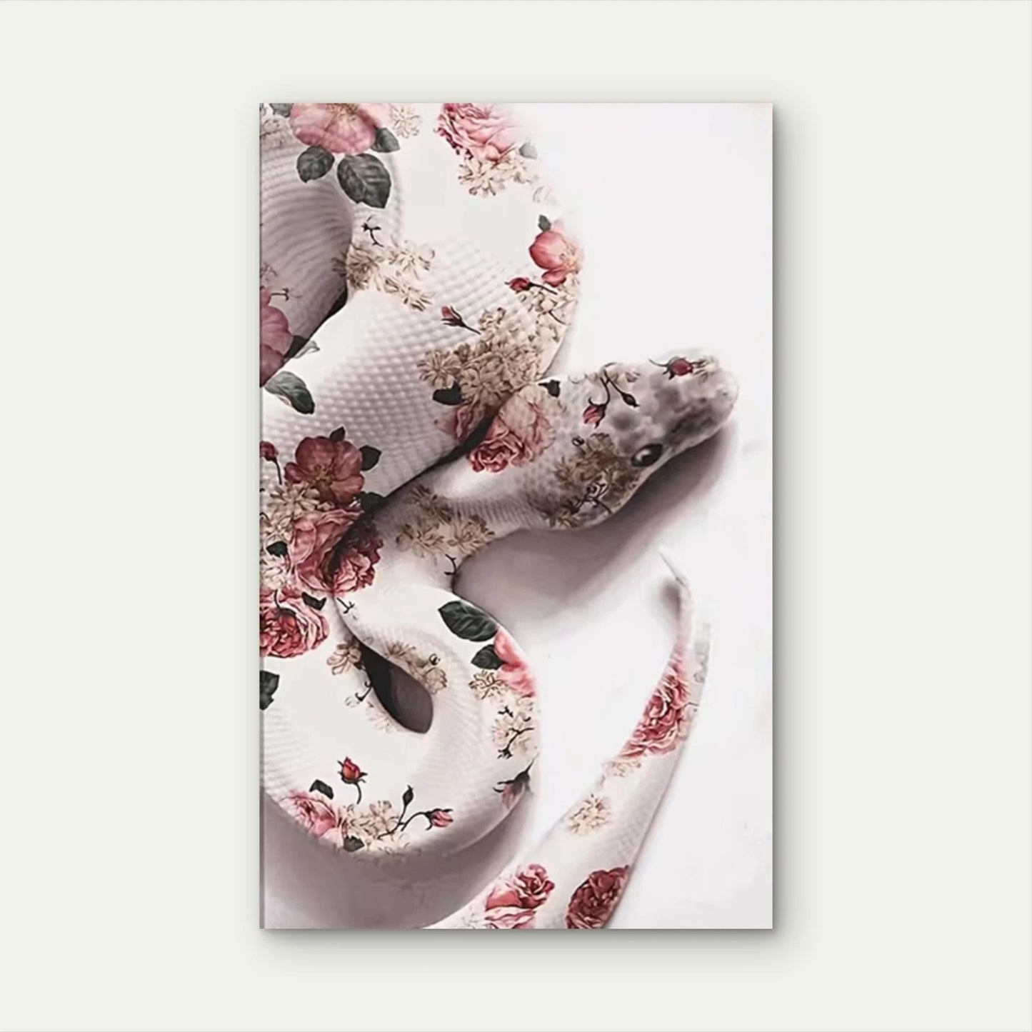 Floral Snake Oil Painting Metal Print Ready to Hang