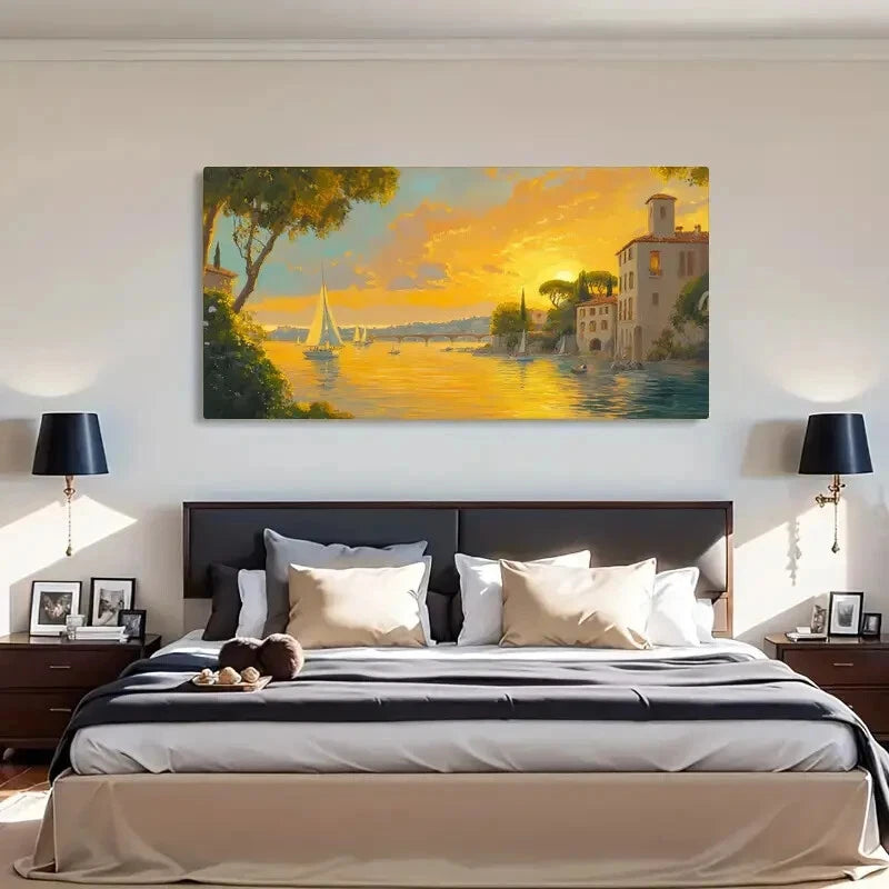 Vibrant Orange & Yellow Hues Wall Art Canvas Office Home Room Framed 120x60cm - Bella Home Decor