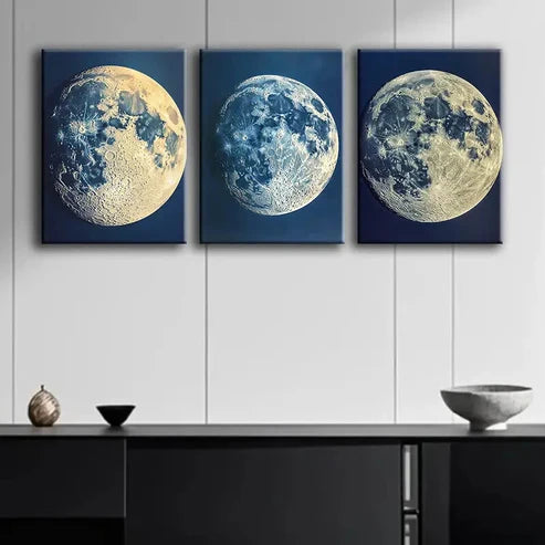 3pcs Raters of the Moon Blue Night Dark Wall Art Set Canvas Unframed - High Quality Print 100% Australian Made Wall Canvas