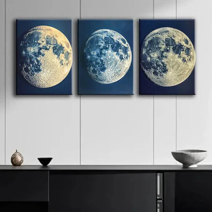 3pcs Raters of the Moon Blue Night Dark Wall Art Set Canvas Unframed - High Quality Print 100% Australian Made Wall Canvas
