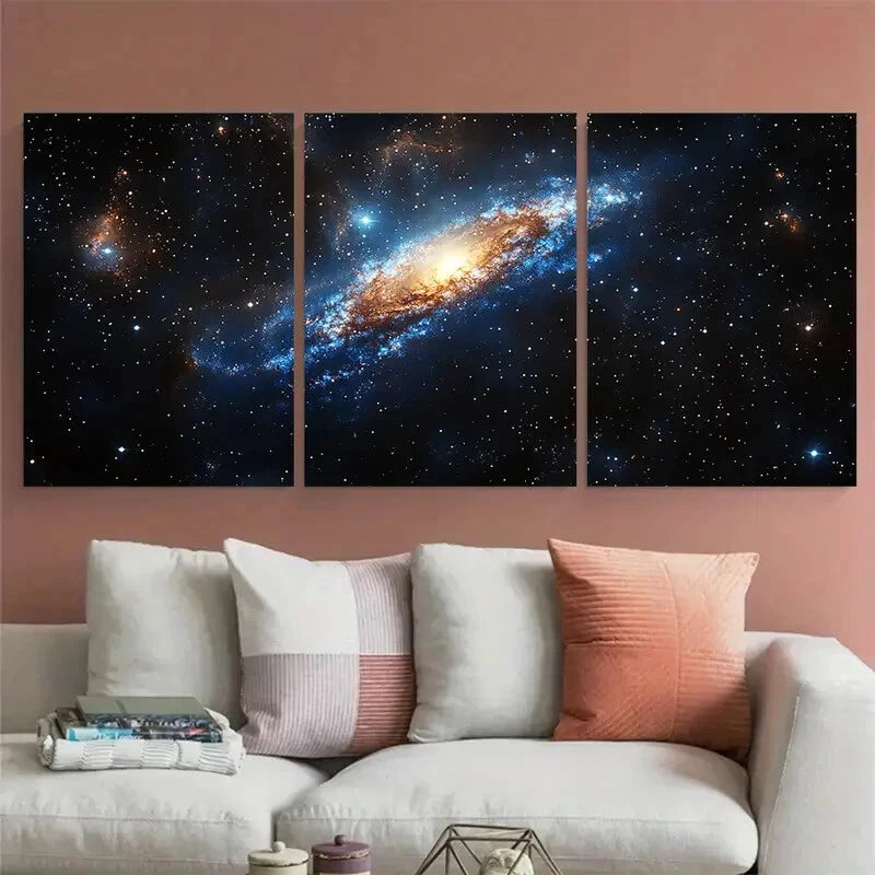 3pcs Mesmerizing Starburst Galaxy Messier Metal Print Ready to Hang Art