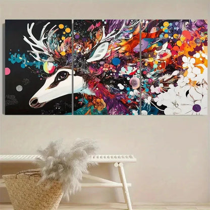 3pcs Elegant Party Animal Wall Art Set Canvas Framed 60x90cm - High Quality Print 100% Australian Made Wall Canvas Ready to Hang