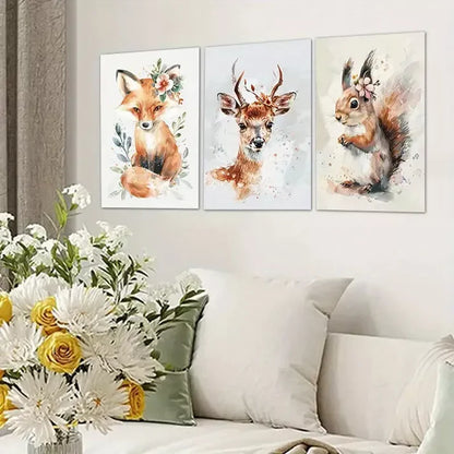 3pcs Farmhouse Animal Nursery Wall Art Canvas Unframed - High Quality Print 100% Australian Made Wall Canvas