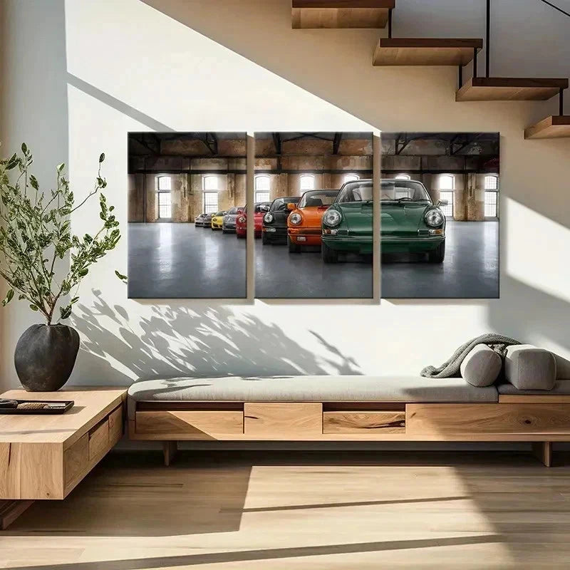 3pcs Colorful Modern Sports Super Cars Wall Art Set Canvas Framed 50x70cm - High Quality Print 100% Australian Made Wall Canvas Ready to Hang - Bella Home Decor