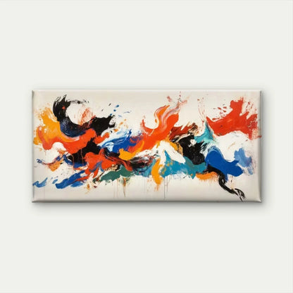 Dynamic Brushstrokes Abstract Wall Art Canvas Office Home Room Framed 120x60cm