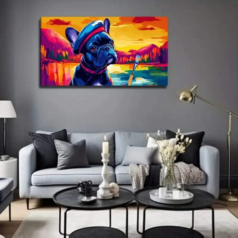 Dog That Learned Perfect Wall Art Canvas Office Home Room Framed 120x60cm