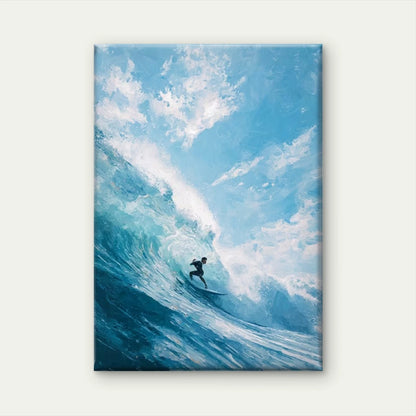 Surfer Riding Ocean Wave Metal Print Ready to Hang