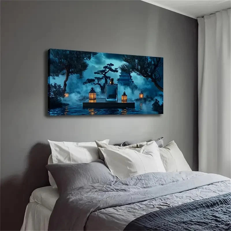 Perfume Placed On A Platform Wall Art Canvas Office Home Room Framed 120x60cm - Bella Home Decor