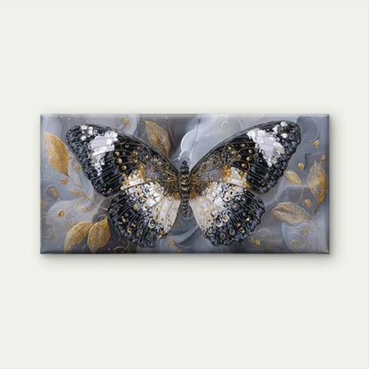 Black & Golden Butterfly Wall Art Canvas Office Home Room Framed 120x60cm