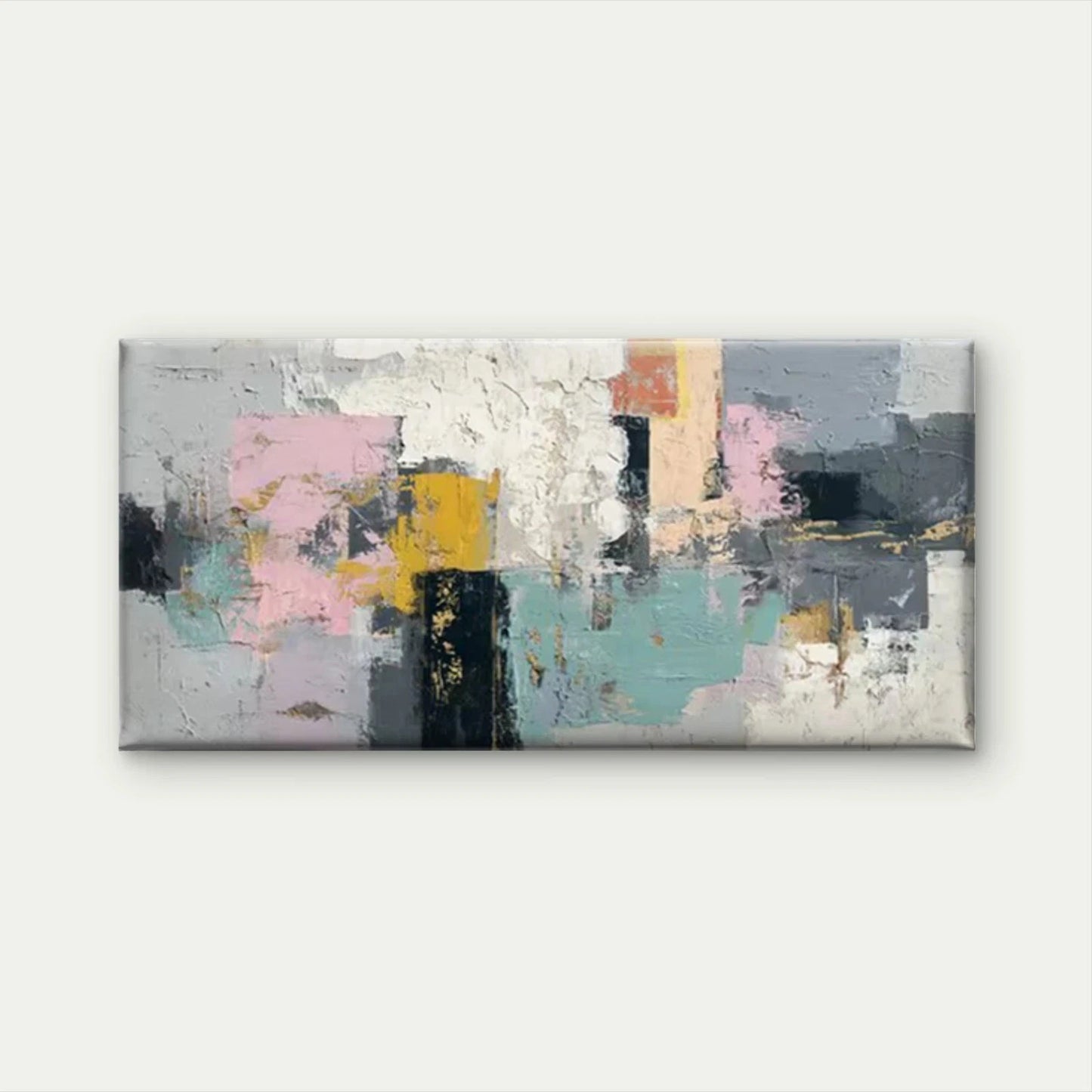Abstract Painting with Multicol Wall Art Canvas Office Home Room Framed 120x60cm