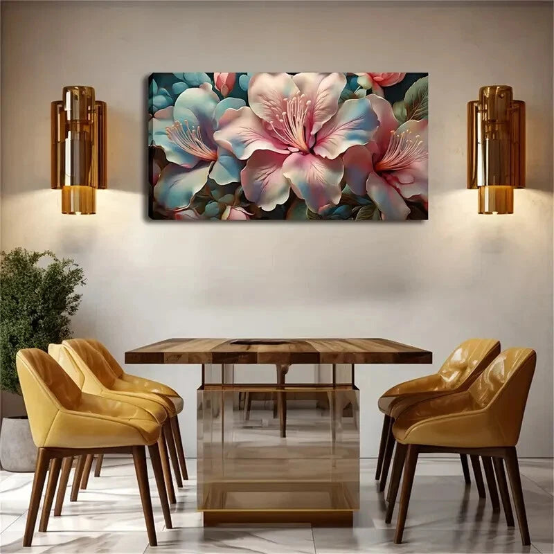 Several Flowers Soft Colors Wall Art Canvas Office Home Room Framed 120x60cm - Bella Home Decor
