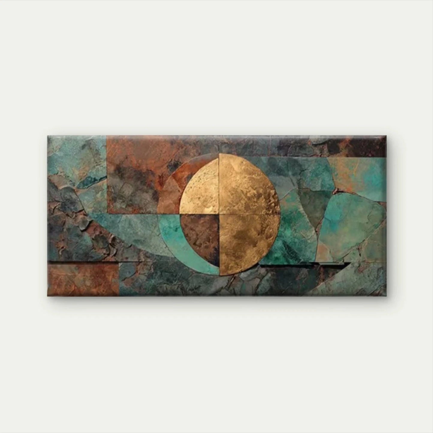 Abstract with Metallic Tones Wall Art Canvas Office Home Room Framed 120x60cm