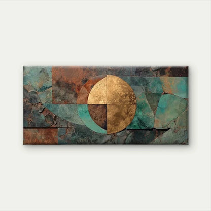 Abstract with Metallic Tones Wall Art Canvas Office Home Room Framed 120x60cm