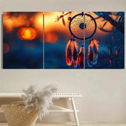 3pcs Native American Dreamcatcher Design Wall Art Set Canvas Unframed - High Quality Print 100% Australian Made Wall Canvas