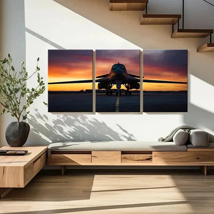 3pcs Military Themed Art Fighter Jets Wall Art Set Canvas Framed 50x70cm - High Quality Print 100% Australian Made Wall Canvas Ready to Hang - Bella Home Decor